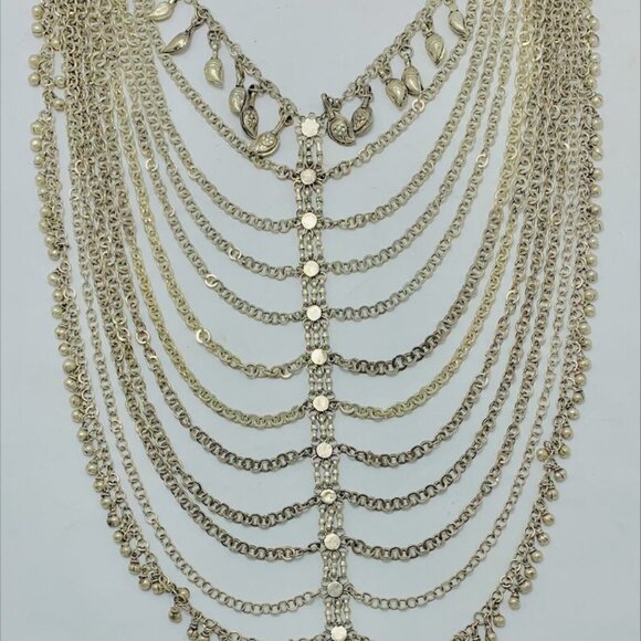 Multi-Strand Necklace, Oversized Handmade Kuchi Necklace - Picture 2 of 10